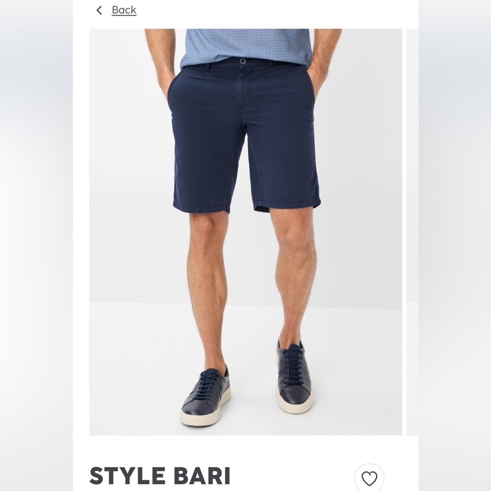 NWT BRAX “Bari” Cotton Twill Bermuda Shorts - Regular Fit - Dark Blue - Size 32